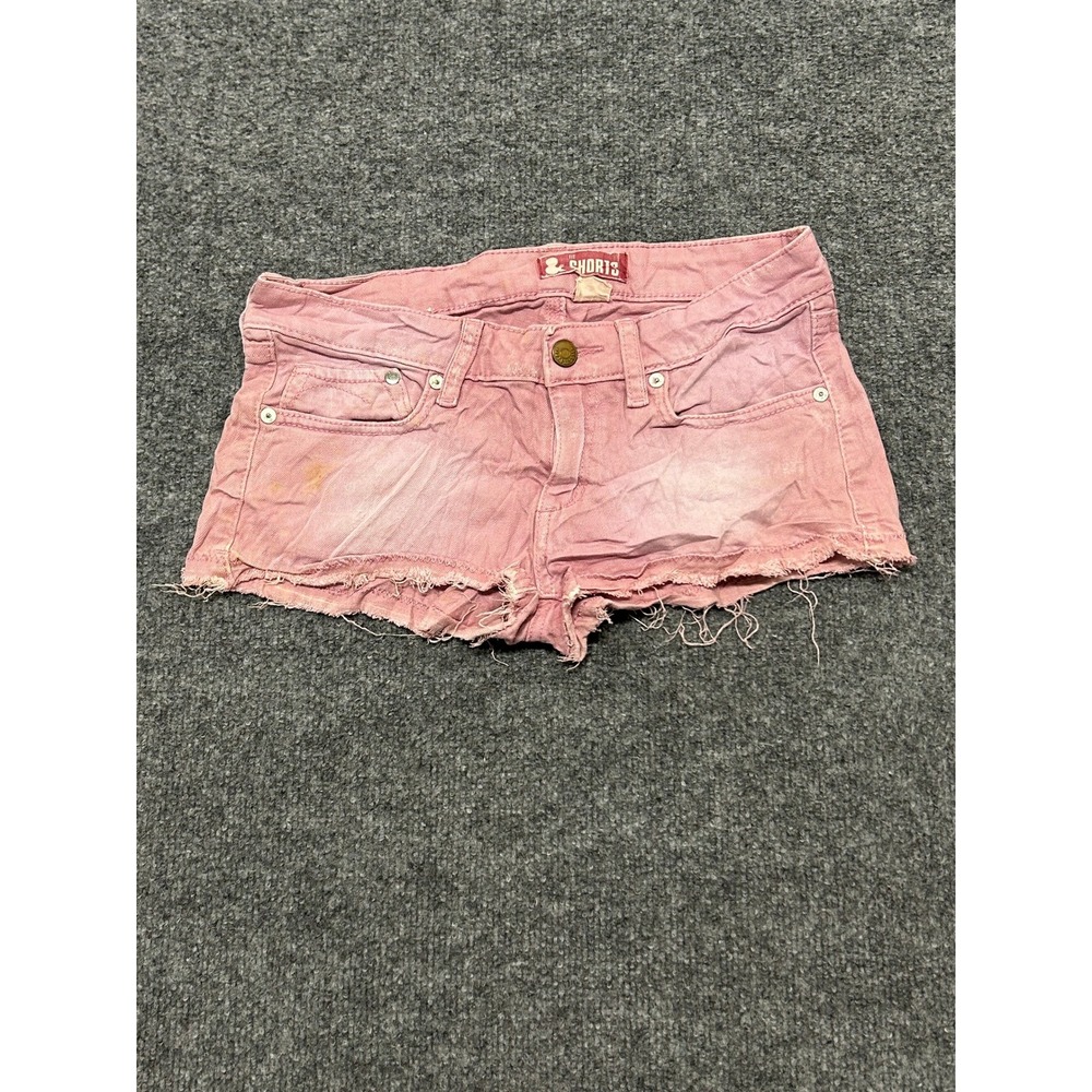 H&M Shorts Womens Size 34 Pink Low Rise Raw Hem Frayed Denim Casual Summer